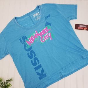 Hersheys Chocolate World Hershey Park NYC Oversized Graphic Tee NWT Blue Medium